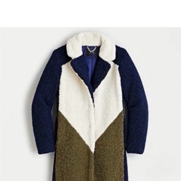 J. Crew Jackets & Blazers - J. Crew Women's Navy, White, and Olive Teddy Jacket